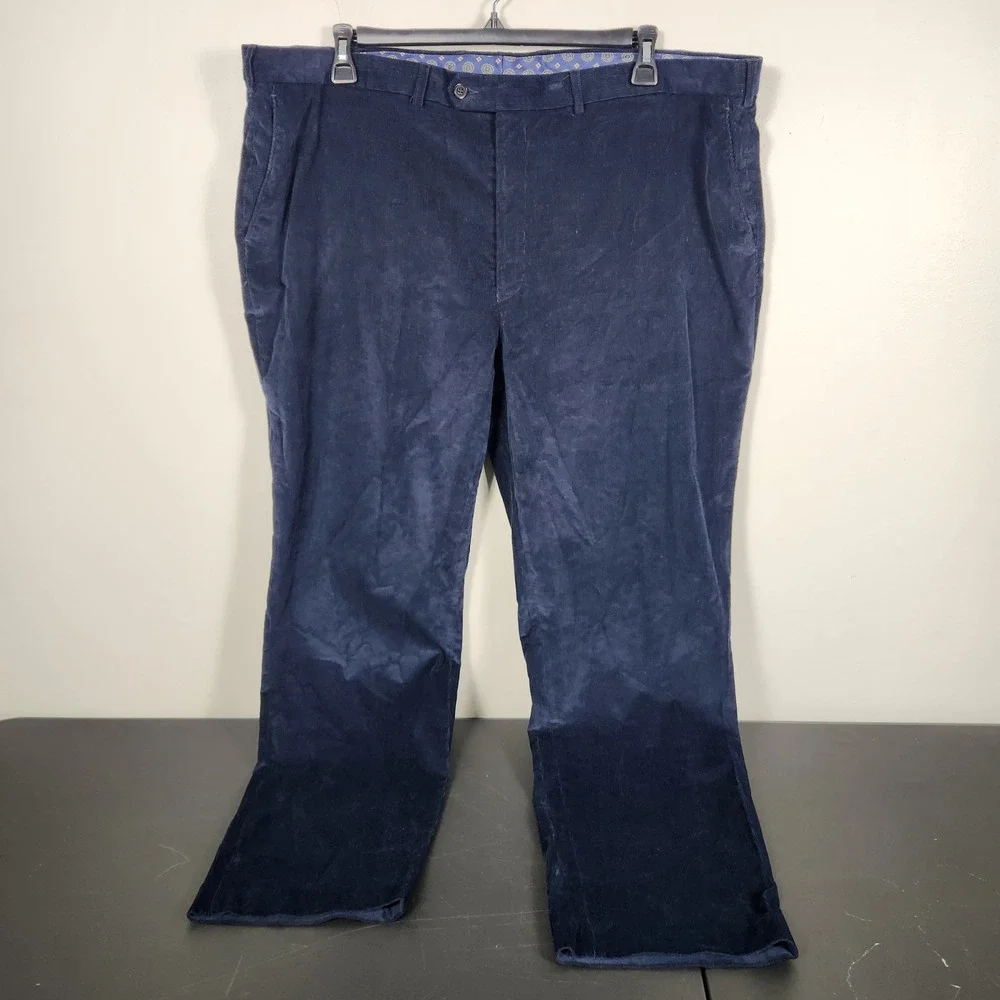 Lauren Ralph Lauren Mens Navy Blue Corduroy Pants 46x32 Stretch Preppy Coastal